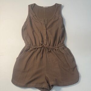 Women’s Brown Sleeveless One Piece Romper
